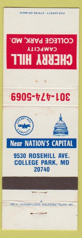 Matchbook Cover - Cherry Hill Campcity College Park MD