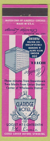 Matchbook Cover - Claridge Hotel ST Louis MO
