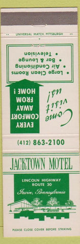 Matchbook Cover - Jacktown Motel Irwin PA