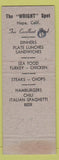 Matchbook Cover - Wright Spot Restaurant Napa CA