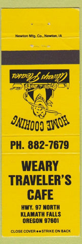 Matchbook Cover - Weary Traveler's Cafe Klamath Falls OR