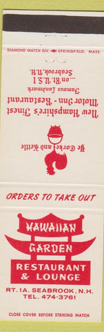 Matchbook Cover - Hawaiian Garden Restaurant Seabrook NH