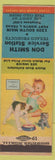 Matchbook Cover - Don SMith Texaco oil gas Forth Worth TX