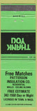 Matchbook Cover - PAtterson Insulation TN MS green WEAR