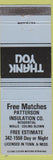 Matchbook Cover - Patterson Insulation TN MS blue