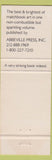 Matchbook Cover - Abbe Ville Press Matchbook Art book Close Cover