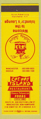 Matchbook Cover - Cathay Island Restaurant Nashua NH Polynesian
