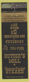Matchbook Cover - Sutter's Mill Steaks Mission Hills CA