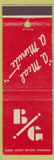 Matchbook Cover - BG Food Stores Chicago IL