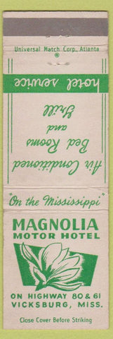 Matchbook Cover - Magnolia Motor Hotel Vicksburg MS