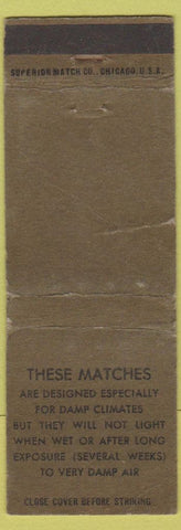 Matchbook Cover - United States Army military Damp Matches WEAR