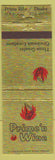 Matchbook Cover - Prime N Wine Restaurant Cincinnati OH