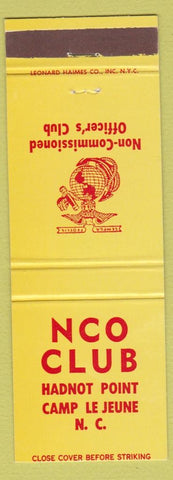 Matchbook Cover - NCO Club Marines Hadnot Point Camp Le Jeune N