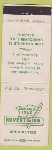 Matchbook Cover - Emerald Isle Advertising Vancouver BC WORN