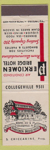 Matchbook Cover - Perkiomen Bridge Hotel Collegeville PA