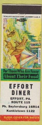 Matchbook Cover - Effort Diner Kunkletown PA