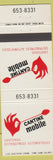 Matchbook Cover - Cantine Mobile MATches Canada QC