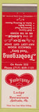 Matchbook Cover - Foodergond Lodge Restaurants Ephrata PA