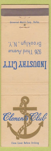 Matchbook Cover - Clement's Club Industry City Brooklyn NY