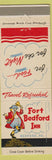 Matchbook Cover - Fort Bedford Inn Bedford PA