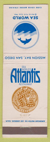 Matchbook Cover - Sea World Atlantis Restaurant Mission Bay San Diego CA