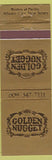 Matchbook Cover - Golden Nugget Casino Atlantic City NJ
