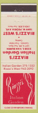 Matchbook Cover - Riazzi's Italian Food Tempe AZ