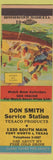 Matchbook Cover - Don SMith Texaco oil gas Forth Worth TX