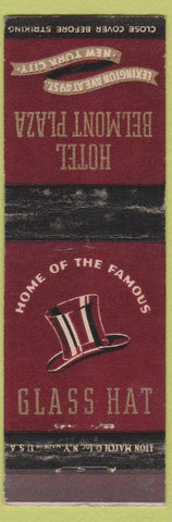 Matchbook Cover - Hotel Belmont Plaza New York City Glass Hat