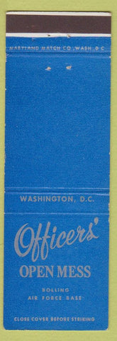Matchbook Cover - Officers' Open Mess Bolling Air Force Base Washington DC