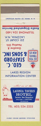 Matchbook Cover - Laconia Tavern Hotel NH Stafford oil gas