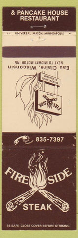 Matchbook Cover - Fire Side Steaks Eau Claire WI