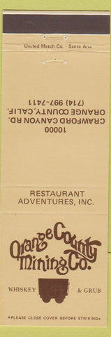 Matchbook Cover - Orange County Mini Company Orange County CA