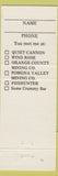 Matchbook Cover - Orange County Mini Company Orange County CA