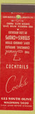 Matchbook Cover - Cook's Restaurant Los Angeles CA