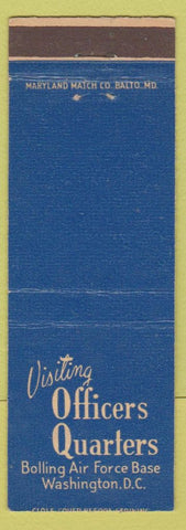 Matchbook Cover - Officers Quarters Bolling Air Force Base Washington DC
