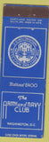 Matchbook Cover - Army and Navy Club Washington DC