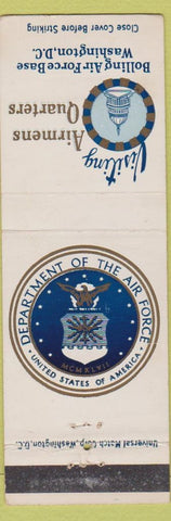 Matchbook Cover - Department of the Air Force Airmens Quarters Washington DC