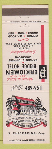 Matchbook Cover - Perkiomen Bridge Hotel Collegeville PA