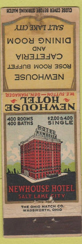 Matchbook Cover - Newhouse Hotel Salt Lake City UT WORN