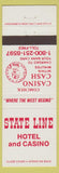 Matchbook Cover - State Line Hotel Casino Wendover NV