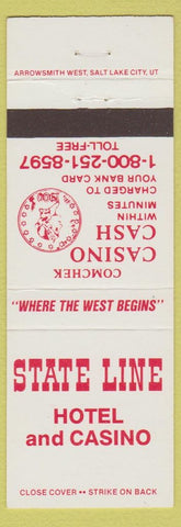 Matchbook Cover - State Line Hotel Casino Wendover NV