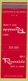 Matchbook Cover - Riverside Hotel Casino Reno NV