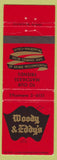 Matchbook Cover - Woody and Eddy's Pasadena CA
