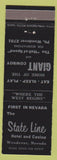 Matchbook Cover - State Line Hotel Casino Wendover NV