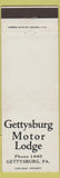 Matchbook Cover - Gettysburg Motor Lodge PA