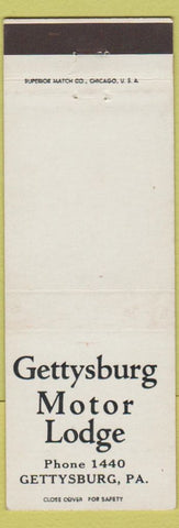 Matchbook Cover - Gettysburg Motor Lodge PA