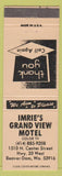Matchbook Cover - Imrie's Grand View Motel Beaver Dam WI