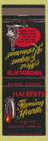 Matchbook Cover - Halbert's Flaming Hearth Mobile AL