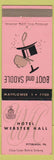 Matchbook Cover - Hotel Webster Hall Pittsburgh PA